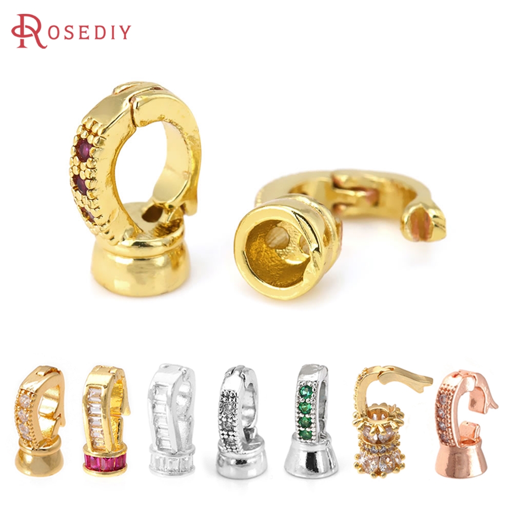 Patent Leather Shine - 18K Gold Color Brass Zircon Connect