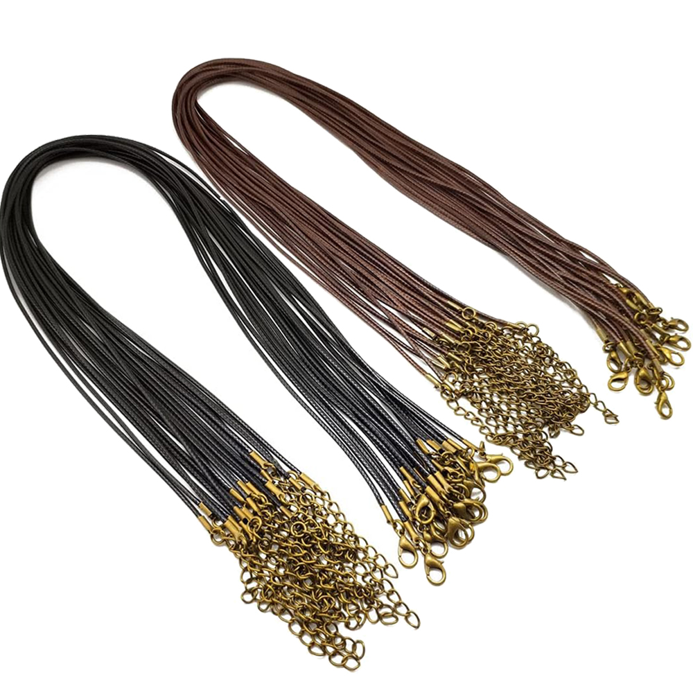 20pcs 45cm Brown Waxed Necklac - Patent Leather Shine 리뷰 및 가격