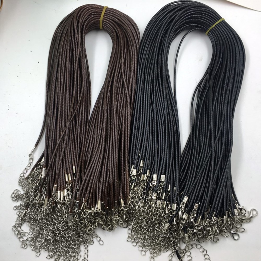 20pcs 45cm Brown Waxed Necklac - Patent Leather Shine 리뷰 및 가격