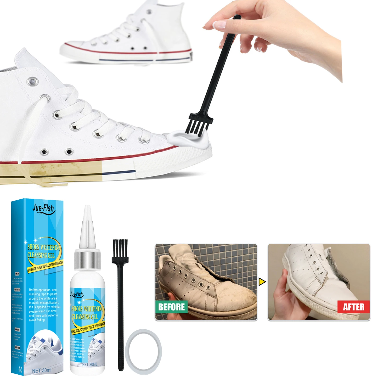 White Shoes Cleaning Gel Stain - Sneaker Shoe Care Kit 리뷰 및 가격